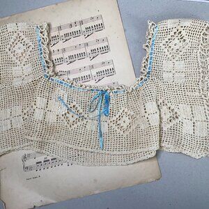 7 Antique Hand Crochet Lace Yokes for Corset Cover, Nightgowns or Camisoles